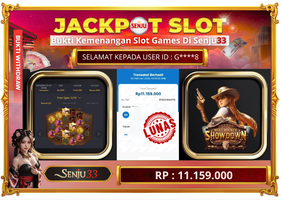 🎰 SENJU33 JACKPOT SLOT Rp. 11.159.000 LUNAS 🎉