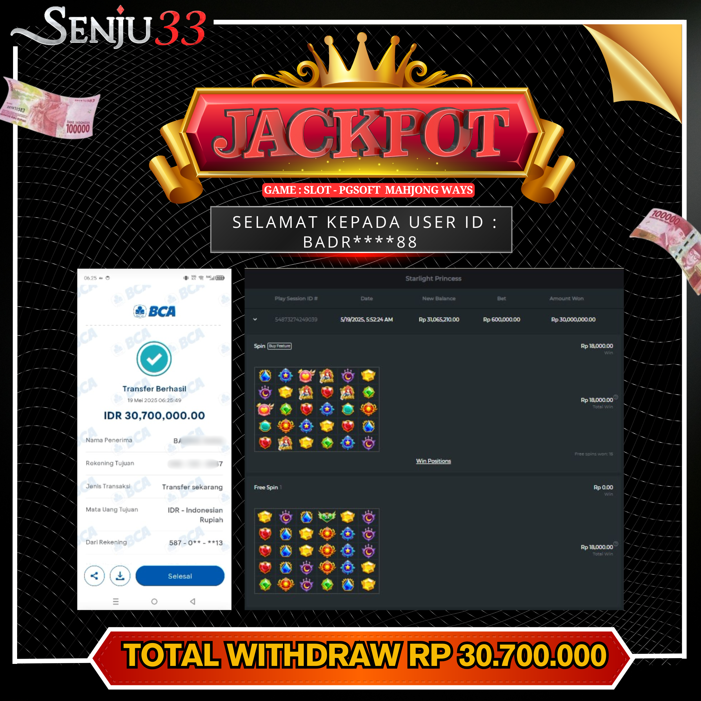 🎰 SENJU33 JACKPOT SLOT Rp. 30.700.000 LUNAS 🎉