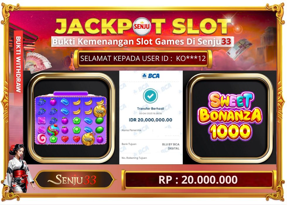 🎰 SENJU33 JACKPOT SLOT Rp. 20.000.000 LUNAS 🎉