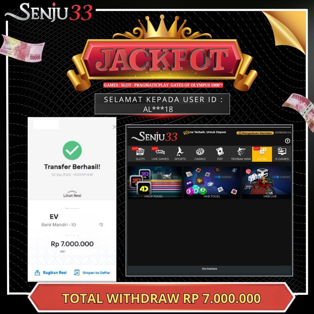🎰 SENJU33 JACKPOT SLOT Rp. 7.000.000 LUNAS 🎉