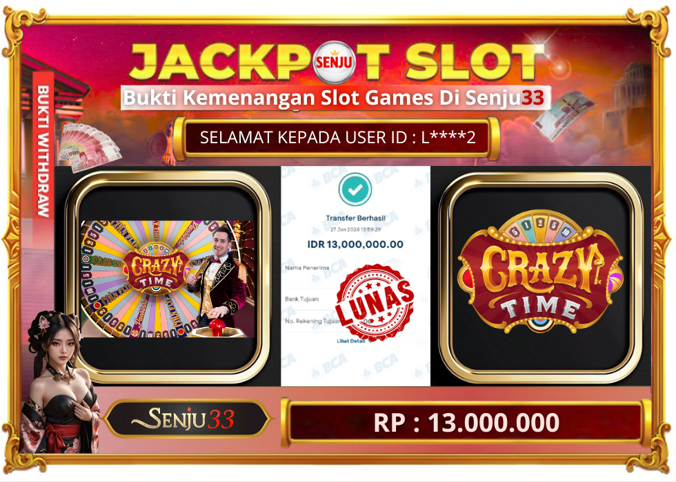 🎰 SENJU33 JACKPOT SLOT Rp. 13.000.000 LUNAS 🎉